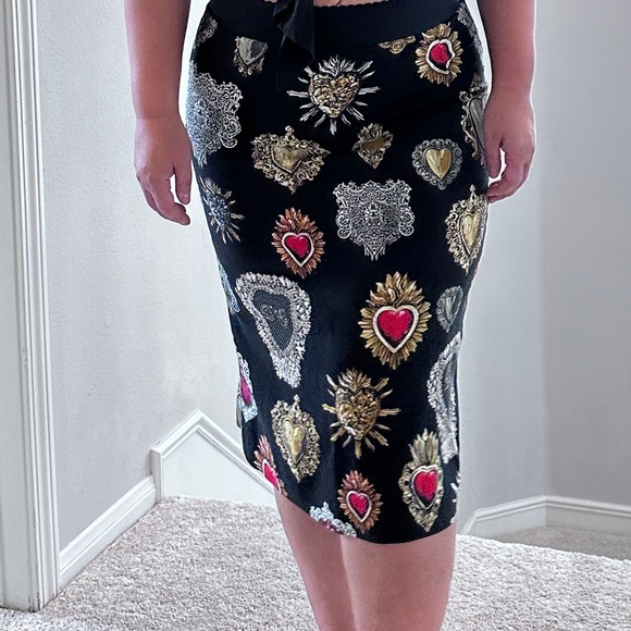Printed Cady Straight Midi Skirt dolce Gabbana retail $2,500 sold - Picture 2 of 16